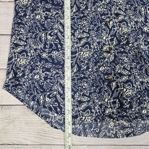 Maeve Button Down Blue Long Sleeve Shirt Blouse Floral Pattern Women’s Size 6 - Picture 8 of 8